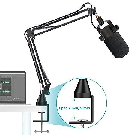 YOUSHARES Rode Podmic Stand with Pop Filter - Microphone Boom Arm with Foam Windscreen Improve Recording Quality｜koostore｜02