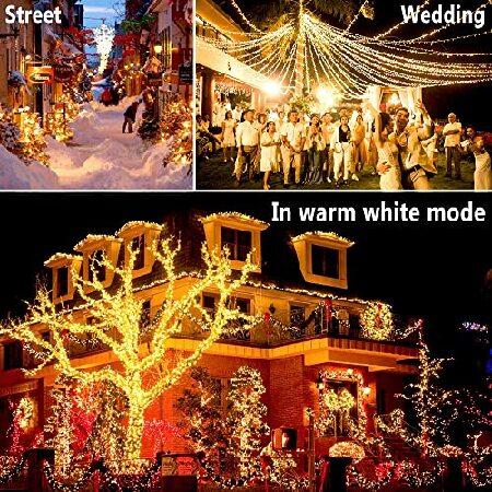 【ファッション通販】 720 LED 328ft Christmas Lights Color Changing String Lights Outdoor， Clear Wire String Light 11 Modes with Remote for Xmas Tree Trunk Yard Porch Deck