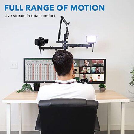 Mount-It! All in One Live Streaming Equipment | 5 Arm Streaming Desk Mount That Holds Dual Monitors, Cameras and Ring Light with Mic | YouTube Setup f｜koostore｜03