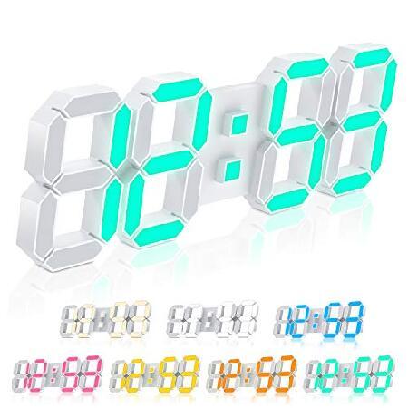 3D LED Digital Wall Clock Large Night Light Alarm Clock Office Bedroom Living Room Office time/Date/Temperature Color Display Brightness Adjustable 15｜koostore｜05