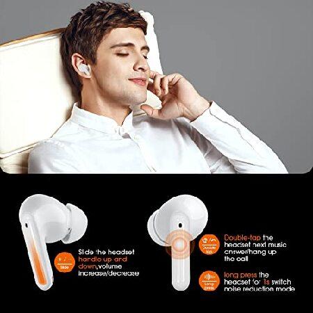 大人気ブランド GQ ONE Noise Cancelling Wireless Earbuds， in-Ear Headphones， Touch Control， Bluetooth 5.3 IP55 Waterproof， Wireless Charging， Built Triple Mic， 35H Pl