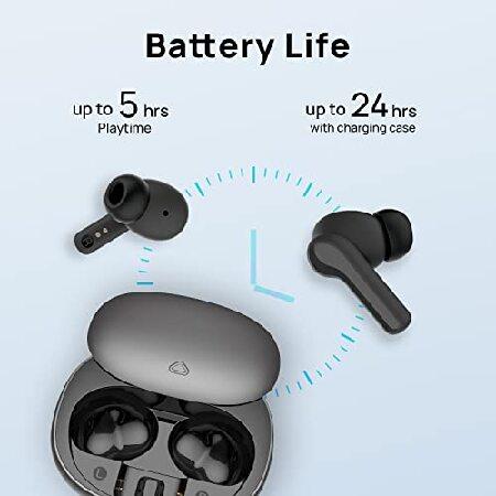 Konnek Stein True Wireless Earbuds, Bluetooth 5.1 Active Noise Cancelling Headphones, Sliding Design Charging Case 500mAh, IPX4 Waterproof, Deep Bass