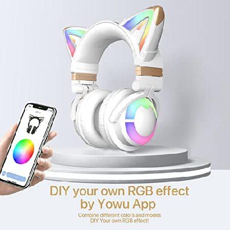 YOWU RGB 猫耳ヘッドホン 3G ワイヤレス 5.0 折りたたみ式 YOWU RGB 猫耳ヘッドホン 3G ワイヤレス 5.0 折りたたみ式