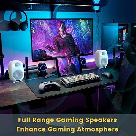 Bestisan Computer Gaming Speakers for Desktop Monitor, Laptops, PC with 3.5mm Audio, 50W Bluetooth Bookshelf Speakers for Record Player,Turntable, RCA｜koostore｜02