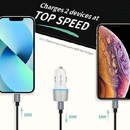 Cluvox デュアルUSBカーチャージャーアダプター 20W 高速充電 カーチャージャー iPhone 13/12/11/Pro/MAX/XS/XR/8/SE 2020/iPad Pro/Air 4/Mini Google Pixel 5/｜koostore｜06