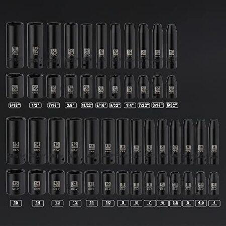 EMENTOL 50個 1/4インチ ドライブ 標準/ディープインパクトソケット 
