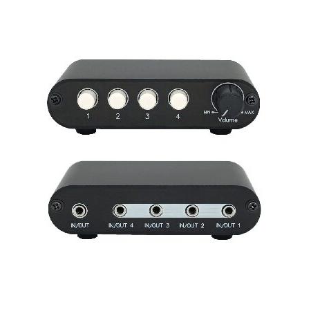 4ウェイ 3.5mm ステレオ オーディオ スイッチ 入力信号 ソース 4ウェイ 3.5mm ステレオ オーディオ スイッチ 入力信号 ソース