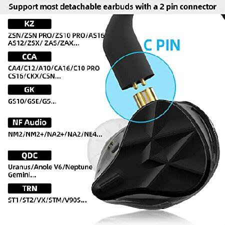 正規品・新品 G.K KZ AZ09 Pro IEM Bluetooth リケーブル、ワイヤレスイヤホンTWS Bluetoothモジュール、Bluetooth リケーブル 2 Pin(Black， C Pin)