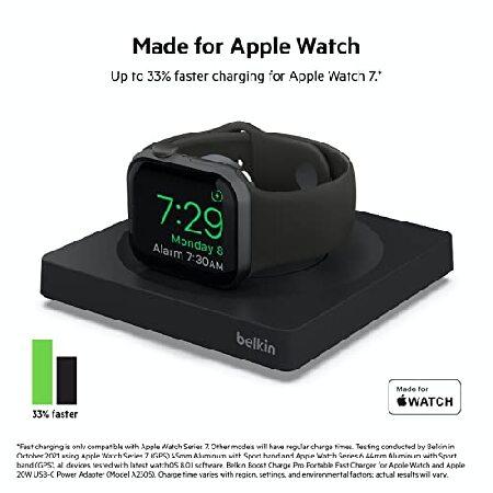 【VGP 2022受賞】Belkin Apple Watch用ポータブル急速充電器 Apple Watch 8/7/Ultra高速充電対応 AirPods Pro 2充電対応 USB-Cケーブル(1.2m)付属 ブラック WIZ0｜koostore｜02