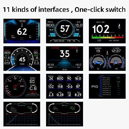 KAOLALI Car HUD Head Up Display 3.5'' Car Hud Digital Speedometer Smart Gauge OBD2+GPS Dual System Slope Meter LCD Display for Cars｜koostore｜04
