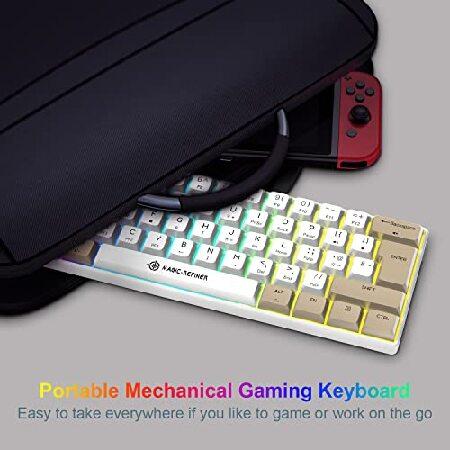 大阪府 LexonElec 60% Percent Mechanical Gaming Keyboard， Linear Red Switch， RGB Backlit， PBT Dye-Sub XDA Keycaps， Multimedia Keys， 62 Keys Anti-ghosting Comp