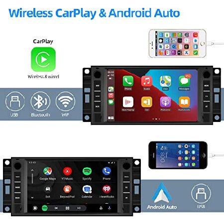 取引企業は交渉注視 Wireless Carplay Car Stereo for Jeep Wrangler Dodge Chevrolet Chrysler， 7 Inch Touchscreen Android Car Radio with Bluetooth， Backup Camera， GPS Naviga