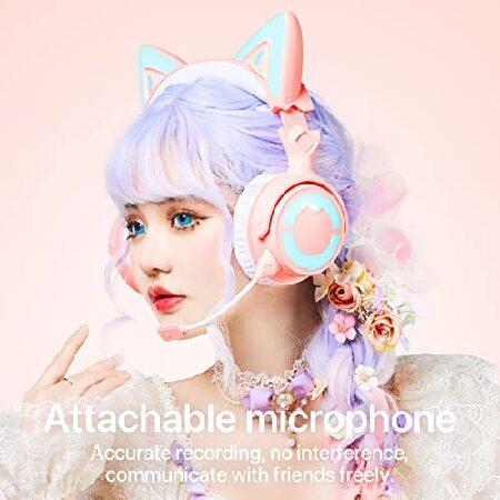 YOWU RGB 猫耳ヘッドホン 4 アップグレードされたワイヤレス YOWU RGB 猫耳ヘッドホン 4 アップグレードされたワイヤレス