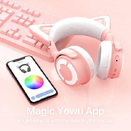 YOWU RGB 猫耳ヘッドホン 4 アップグレードされたワイヤレス YOWU RGB 猫耳ヘッドホン 4 アップグレードされたワイヤレス