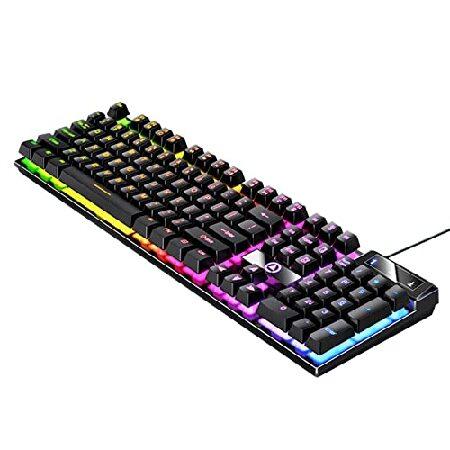 販売業者 Keyboard K500 Wired Keyboard Backlight Mechanical Feel Color Matching 104 Keys Computer E-Sports Gaming Keyboard for Desktop Gaming Computer Periphera