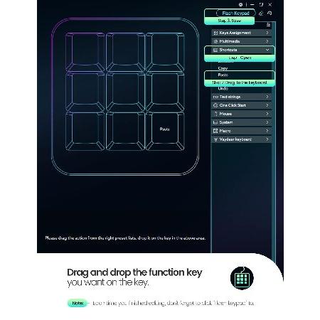 セール 登場から人気沸騰 Vaydeer 片手メカニカルキーボードサポート NKRO、ホットキー、ワンクリックスタート、9つの完全にプログラム可能なキー フローティングウィンドウとマクロ多機