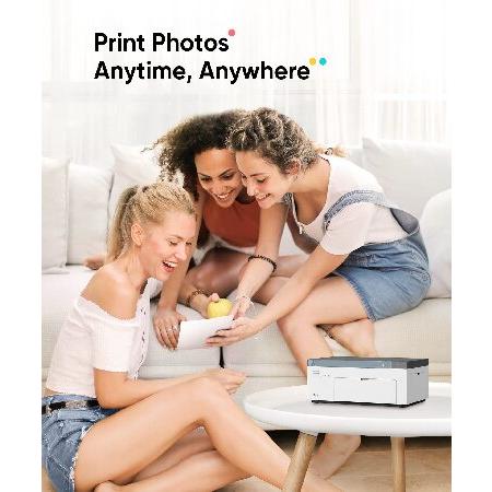 特売品コーナー Liene 4x6´´ Photo Printer， Photo Printer (100 Sheets)， Full-Color Photo， Portable Instant Photo Printer for iPhone， Thermal Dye Sublimation， Wi-Fi Pic