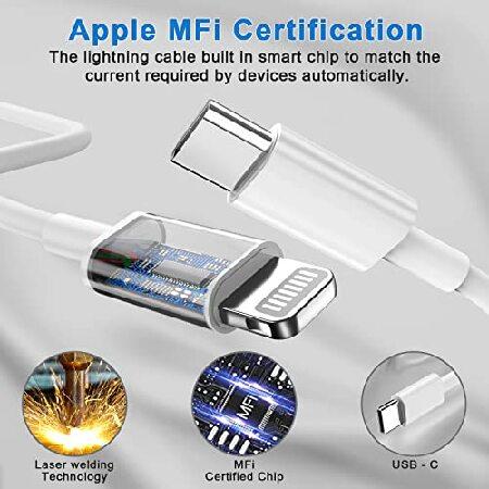 iPhone 14 13 12 高速充電器 【Apple MFi認証】2パック 20W Type C 高速充電ブロック 3フィート 6フィート 10フィート USB C - Lightningケーブル付き iPhone 14｜koostore｜03