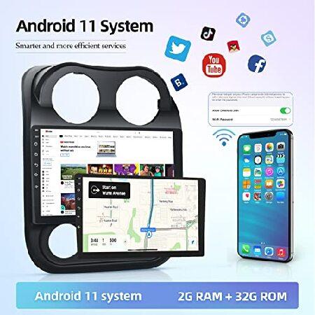 [2+32G] Android 11 Car Radio for Jeep Compass Patriot 2010 2011 2012 2013 2014 2015 2016, 10.1 inch Touchscreen Bluetooth Stereo with Apple Carplay an｜koostore｜02