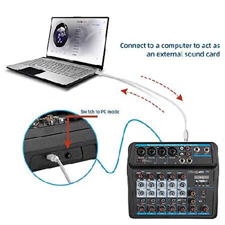 Professional Bluetooth Live Studio Audio Mixer Power Mixing Recorder Sound Board Console (6 Channel)｜koostore｜02