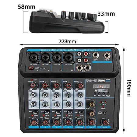 Professional Bluetooth Live Studio Audio Mixer Power Mixing Recorder Sound Board Console (6 Channel)｜koostore｜05