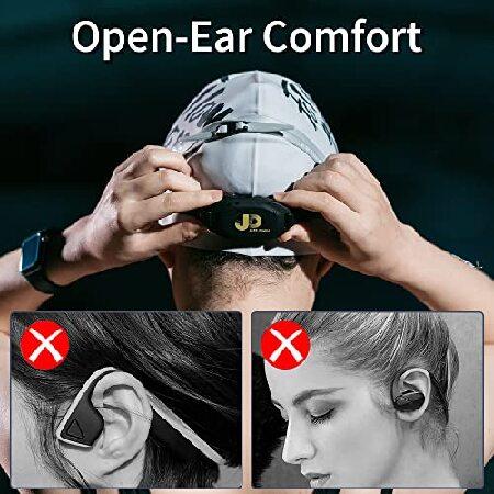GEORDONG Bone Conduction Headphones, Open Ear Sport Headphones with Headband Waterproof Wireless Earphones with Microphone Innovative Wearing Method f｜koostore｜02
