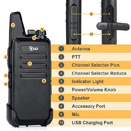 TIDRADIO TD-M8s Radios Walkie Talkies for Adults Long Range,Rechargeable Two Way Radio with Earpieces,6 Way Multi Gang Charger and Wireless Programmer｜koostore｜06