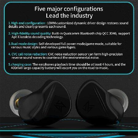 KZ VXS Five Drivers HiFi Bluetooth Headphones/Headset for Audiphile, in-Ear TWS True Wireless Earbuds 1DD 4BA Aptx Long 25H Playback Gaming Sports Ear｜koostore｜03