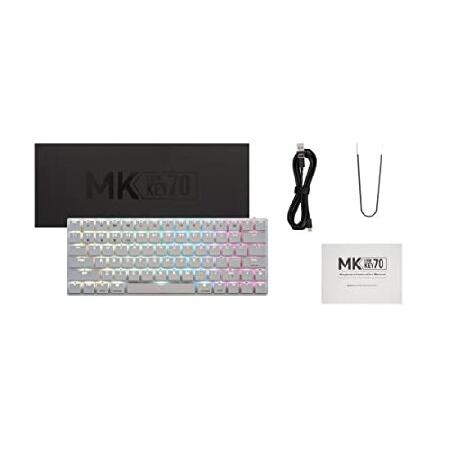 送料込みライン MK LowKey70 White Hotswap RGB LED Double Shot PBT Low Key Profile Aluminum Mechanical Keyboard (Kailh Choc Red)