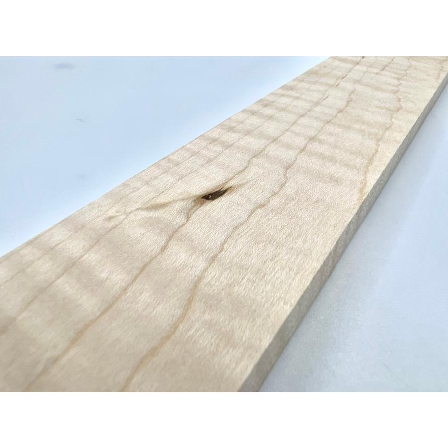 カーリーメープル 厚み約25mm×幅約120mm×長さ約400mm ブロック 板材