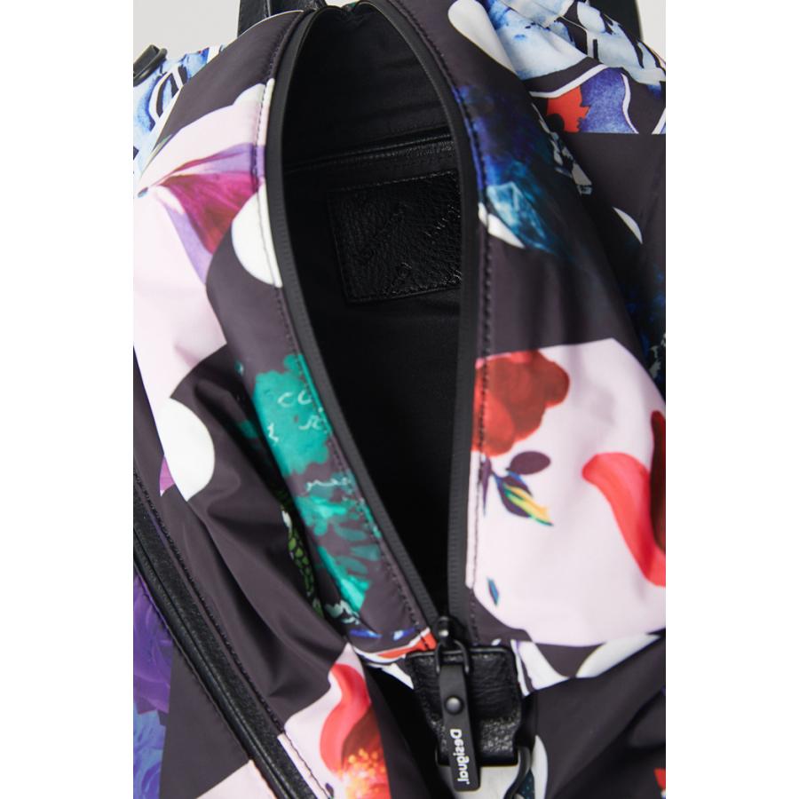 ブラック 50代 バックパック バッグ Desigual 花柄プリント 40代 ひし形 デシグアル Koran メンズファッション Ko 21waka23 ミセスカジュアル専門店 大人 40代 30代 リュック 軽量 カジュアル ミニ