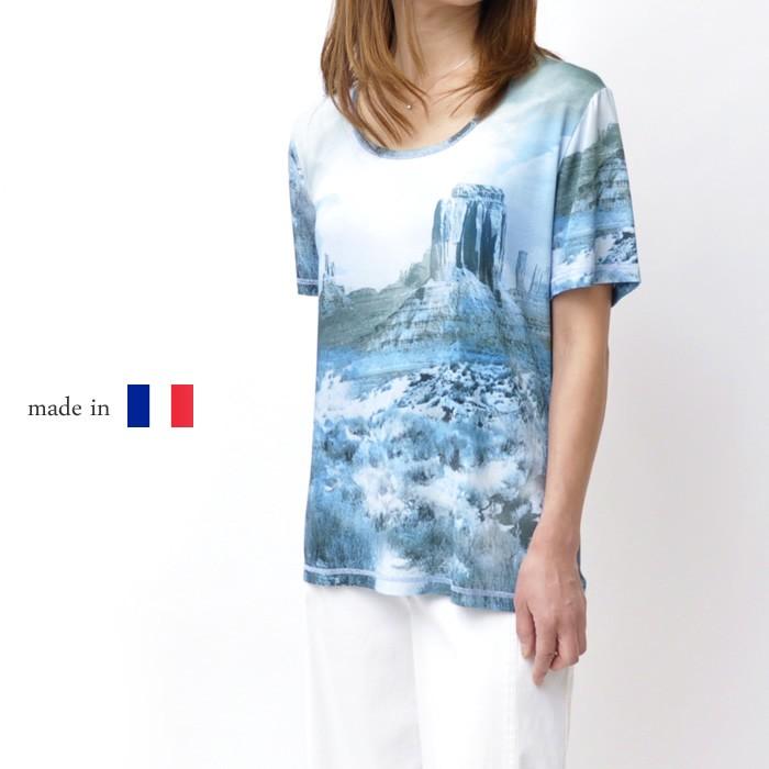 現金特価 フランス製 風景柄 高級カットソー ブランド ｔシャツ 春物 夏物 長袖カットソー 高級カジュアル ブランド ハイミセス 50代 60代 お洒落 プレゼント 全ての Zoetalentsolutions Com