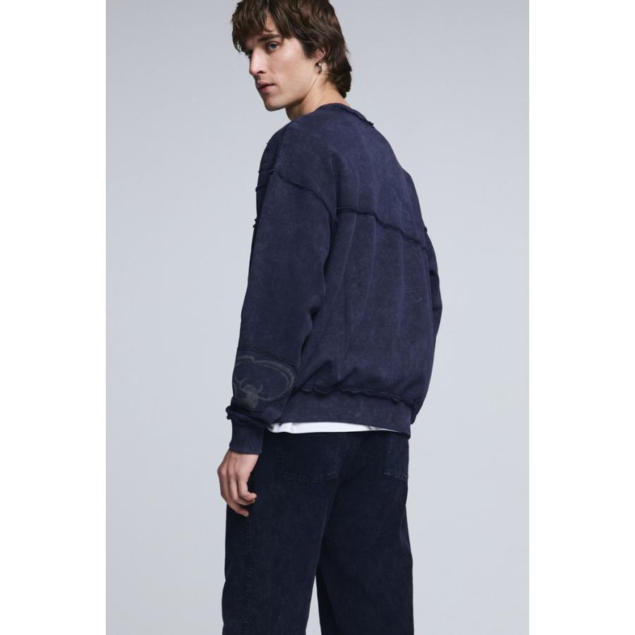Desigual デシグアル 26SMSK02 メンズ 男女兼用 裏起毛 スウェット トレーナー ミッキー ディズニーコラボ おしゃれ インポート 30代 40代 50代 秋冬 S ネイビー
