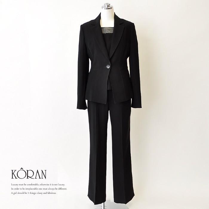 パンツスーツ ブラックフォーマル 喪服 レディース 3点セット テーラード 女性 卒業式 母 ママ スリムサイズ 高級 ミセス ファッション 40代 50代 Www Supersport Tn