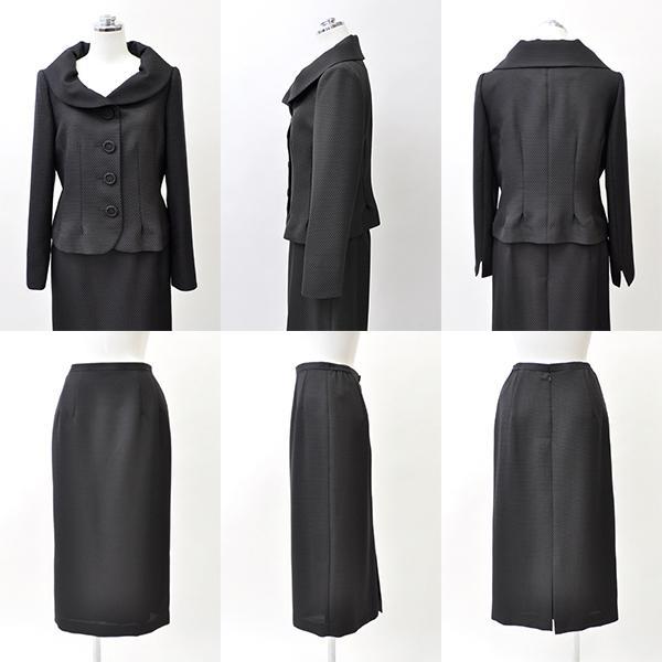 セレモニースーツ 礼服 レディーススーツ ブラックフォーマル 喪服 ロング丈タイトスカート 来賓 結納 会食 式典 七五三 50代 60代 40代 | SOFYSCENE | 03
