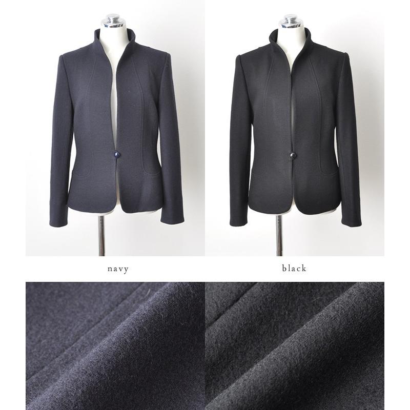 ウールジャケット レディース スタンドカラー 立ち襟 秋物 冬物 女性議員 パーティー 発表会 式典 グレー ピンク グリーン ブルー ネイビー ブラック Ko48 ブティックコーラン 通販 Yahoo ショッピング