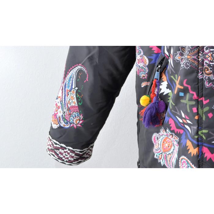 Desigual デシグアル レディース アウター ジャケット 中綿 ファー 花 