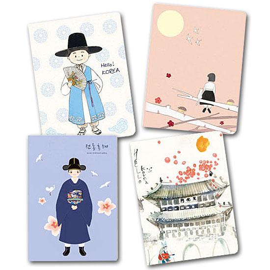 アイラブコリア ステッチ ミニノート メモ メモ帳 韓国 伝統 かわいい