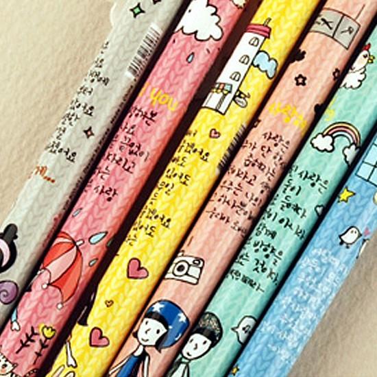 韓国文具 コンジの一日 ハングルデザイン 中性ペン 6本セット I409 韓国情報広場ヤフー店 通販 Yahoo ショッピング