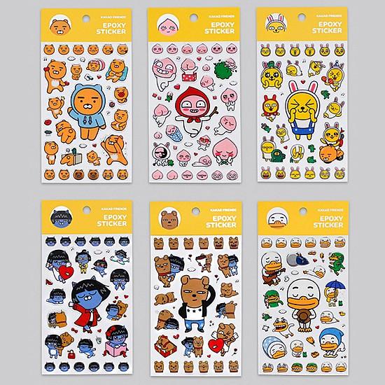カカオフレンズ EPOXY 透明ステッカー 韓国 シール かわいい 公式 