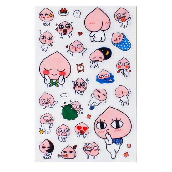 カカオフレンズ アクション 透明ステッカー 韓国 シール かわいい 公式