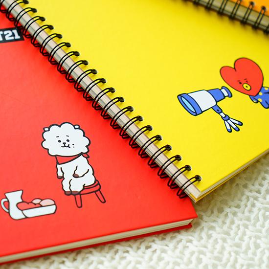 BT21 A5 ハードカバー リング ノート [韓国文具][文房具][かわいい