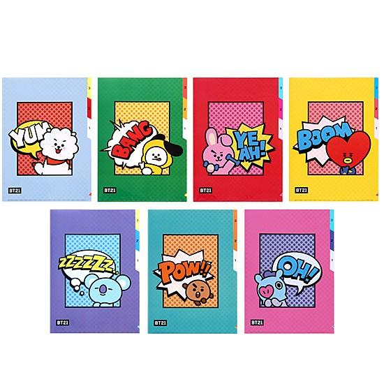 BT21 3ポケット インデックスファイル 韓国 房具 かわいい 防弾