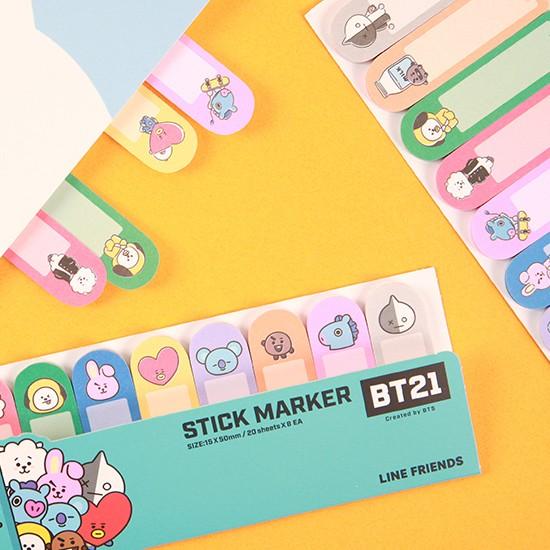 【韓国文具】BT21　インデックス　付箋　8種セット　[文房具][ポストイット][かわいい][防弾少年団]｜korea-info｜03