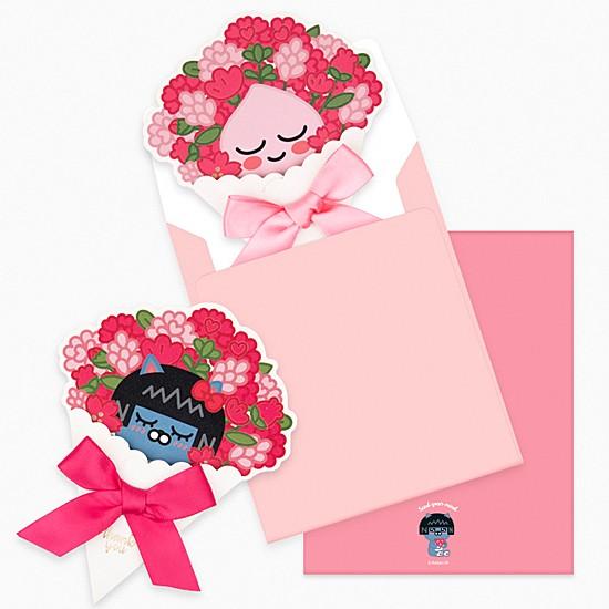 韓国文具】カカオフレンズ Thank you 花束カード [文房具][かわいい