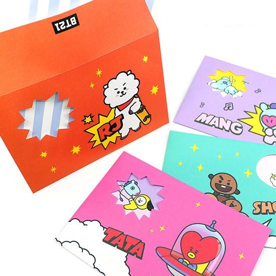 韓国文具】BT21 窓付き封筒 レターセット [文房具][手紙][メッセージ