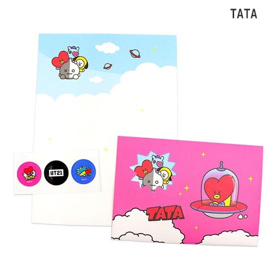 韓国文具】BT21 窓付き封筒 レターセット [文房具][手紙][メッセージ