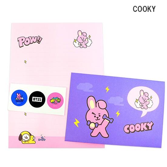 韓国文具】BT21 窓付き封筒 レターセット [文房具][手紙][メッセージ
