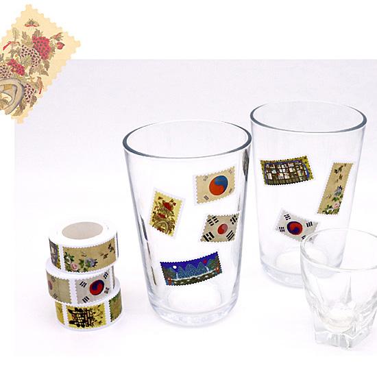 韓国 伝統絵画 切手型 マスキング テープ 伝統 文化 シール