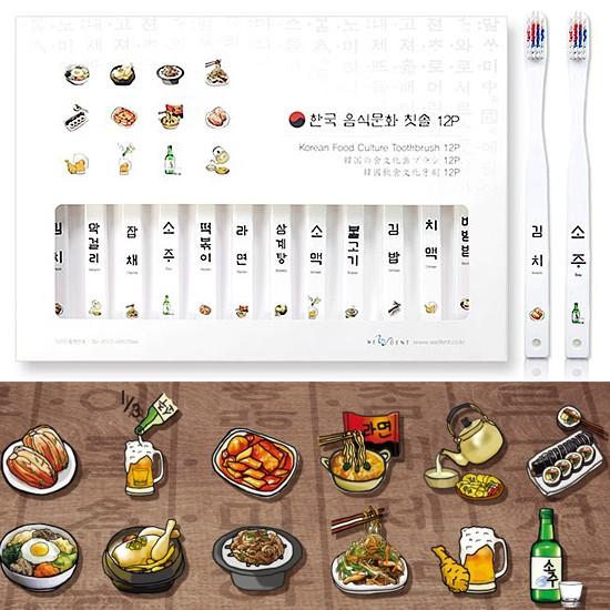 韓国雑貨 韓国の食文化歯ブラシ 12本セット 面白い おもしろ お土産 プレゼント Q086 韓国情報広場ヤフー店 通販 Yahoo ショッピング